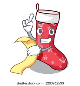 With menu cartoon christmas sock homemade fur red