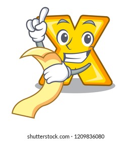 With menu cartoon multiply sign for calculate math