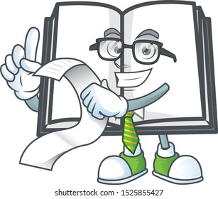 With menu cartoon open book with cartoon shape