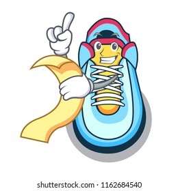 With menu cartoon sneaker with rubber toe