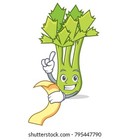With menu celery mascot cartoon style