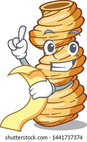 With menu cellentani pasta in the character shape