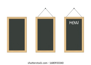 Menu chalckboard with wooden frame vector illustration