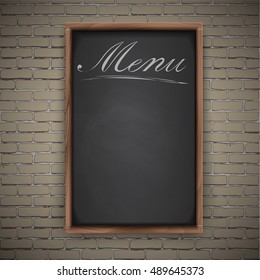 Menu chalkboard on white background