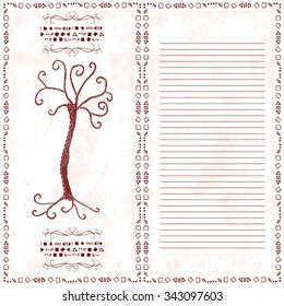 Menu chart with with stylized tree