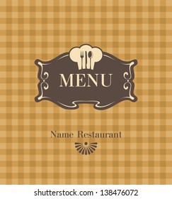 menu with a chef's hat and cutlery