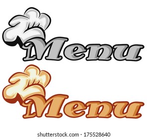 MENU  WITH CHIEF'S HAT background illustration vector