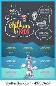 Menu for Childrends and kids template.
