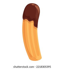 Menu churro icon cartoon vector. Spanish food. Cake spain
