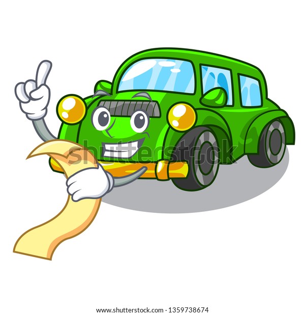 With menu classic\
car in the shape mascot