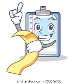With menu clipboard character cartoon style