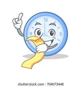 With menu clock character cartoon style
