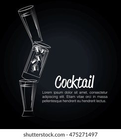 menu cocktails list bar vector illustration design