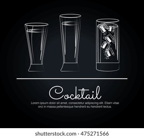 menu cocktails list bar vector illustration design