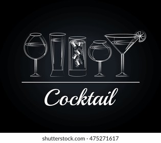 menu cocktails list bar vector illustration design