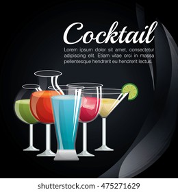 menu cocktails list bar vector illustration design
