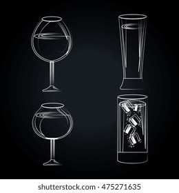 menu cocktails list bar vector illustration design