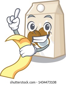 With menu cococnut milk in the mascot shape