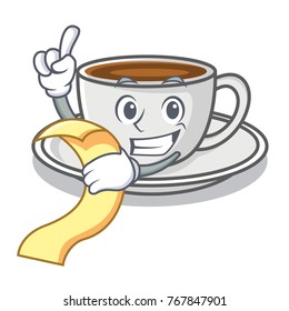 With menu coffee character cartoon style