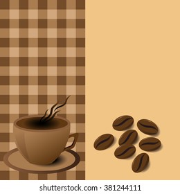 menu coffee mug with coffee beans