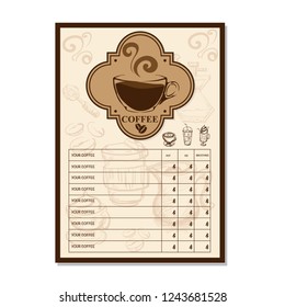 menu coffee shop cafe restaurant template design hand drawing graphic