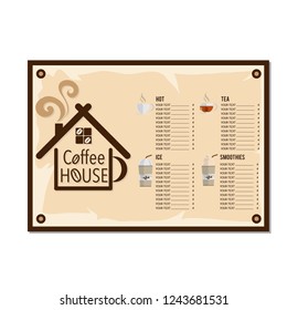 menu coffee shop cafe restaurant template design hand drawing graphic