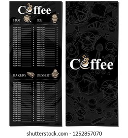 menu coffee shop cafe restaurant template design hand drawing graphic