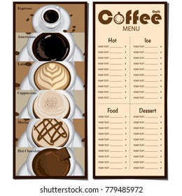 menu coffee shop cafe restaurant template design hand drawing graphic 