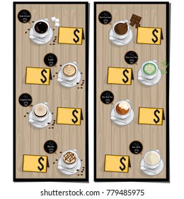 menu coffee shop cafe restaurant template design hand drawing graphic 