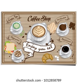 menu coffee shop design template graphic