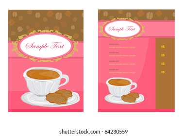 menu coffee shop and restauran