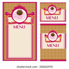 menu coffee shop and restaurant set 