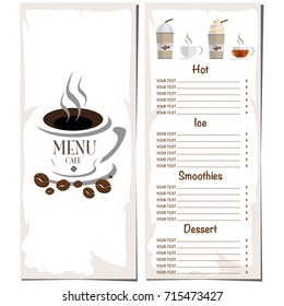 Menu Coffee Shop Restaurant Template Design Hand Drawing Graphic 