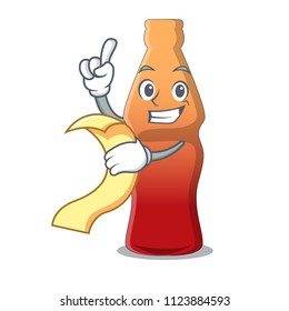 With menu cola bottle jelly candy mascot cartoon