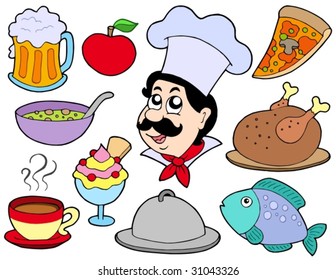 Menu collection on white background - vector illustration.