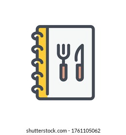 Menu color line icon. List of product vector outline colorful sign.