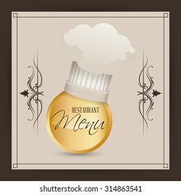 Menu concept with chefs and restaurant icons design, vector illustration 10 eps graphic.