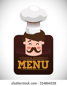 Menu concept with chefs and restaurant icons design, vector illustration 10 eps graphic.