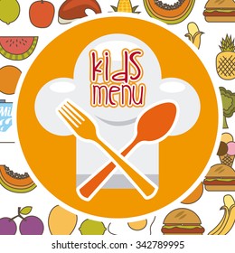 Menu concept with food icons design, vector illustration 10 eps graphic