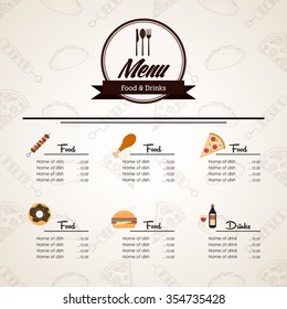 Menu concept with icons design, vector illustration 10 eps graphic.