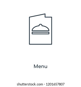 Menu concept line icon. Linear Menu concept outline symbol design. This simple element illustration can be used for web and mobile UI/UX.