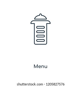 Menu concept line icon. Linear Menu concept outline symbol design. This simple element illustration can be used for web and mobile UI/UX.
