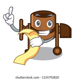 With menu concrete mixer mascot cartoon