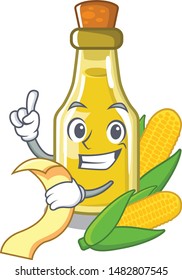With menu corn oil isolated in the mascot