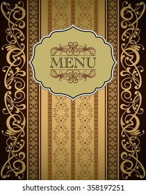 Menu cover vintage vector design