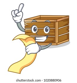 With menu crate mascot cartoon style