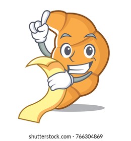 With menu croissant character cartoon style