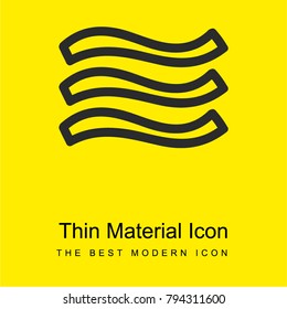 Menu curve lines variant hand drawn outlines bright yellow material minimal icon or logo design