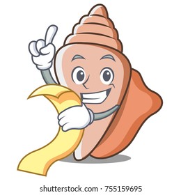 With menu cute shell character cartoon