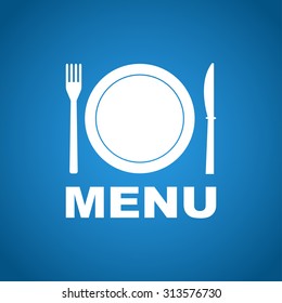 menu with cutlery sign. vector illustration EPS